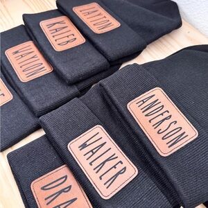 Black Personalized youth Beanies